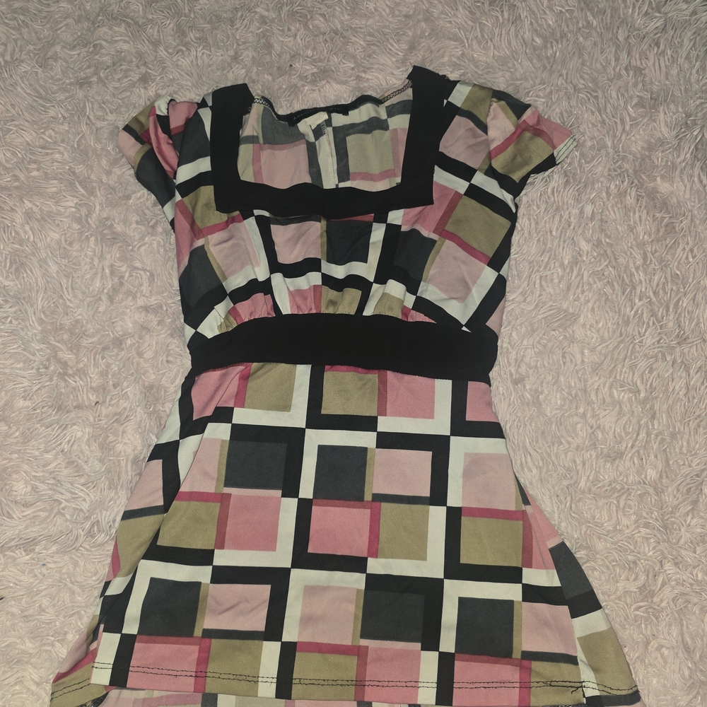 American City Wear Multicolor Geometric Top